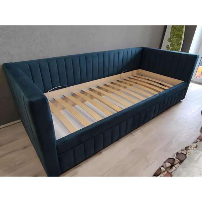 Тахта Роял с двумя подлокотниками на ортопед. основании (темно-синий)