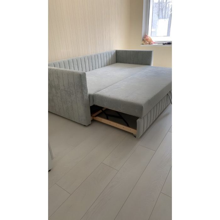 Тахта Роял двуспальная с двумя подлокотниками (серый)