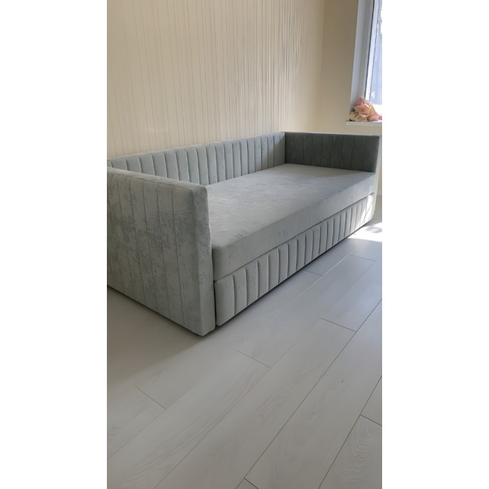 Тахта Роял двуспальная с двумя подлокотниками (серый)