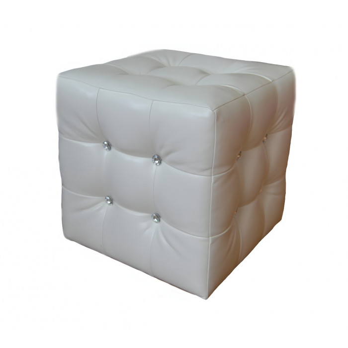Пуф Кубик со стразами (белый)