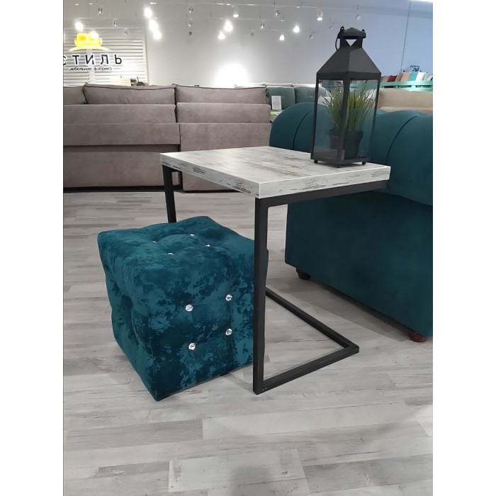 Пуф Кубик со стразами (изумрудный)