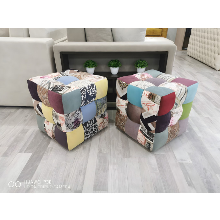 Пуф Кубик (пэчворк)