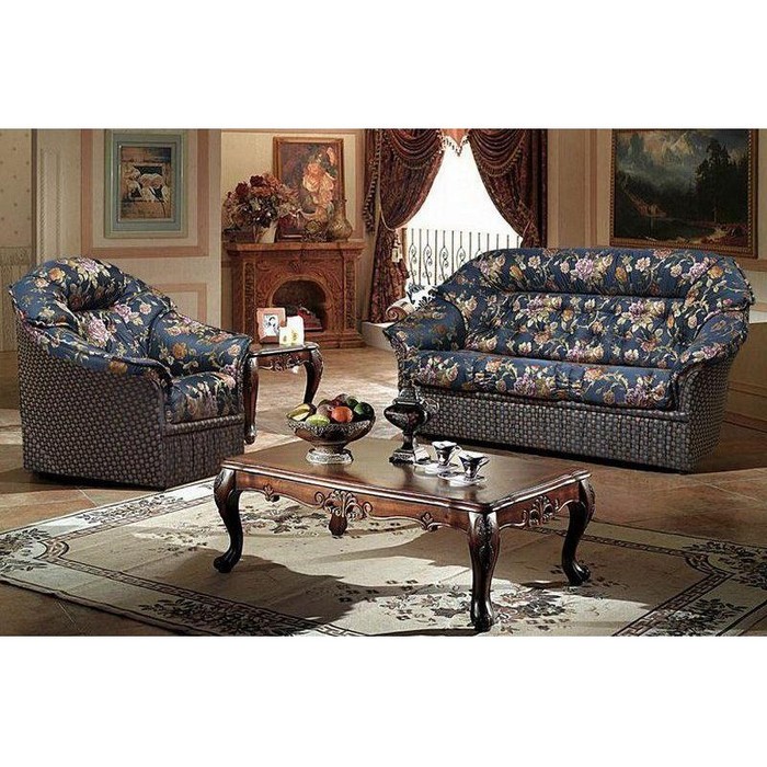 Диван Маргарита 3-х местный раскладной (синий)