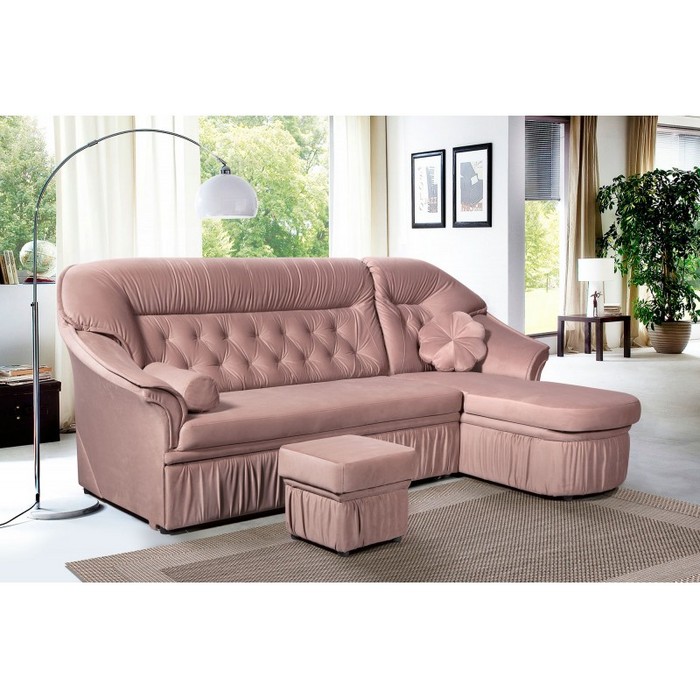 Диван Маргарита-2 (правый, розовый)