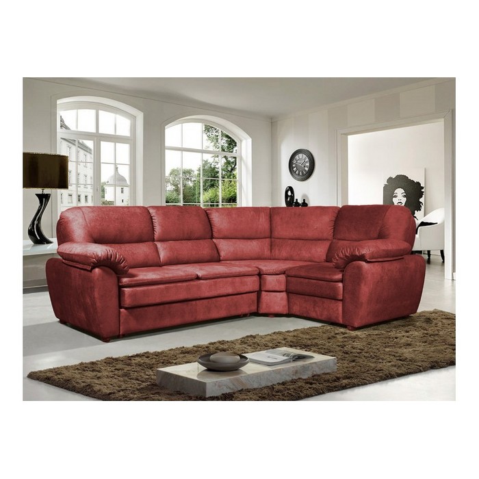 Диван Лотос, раскладной (правый, красный)