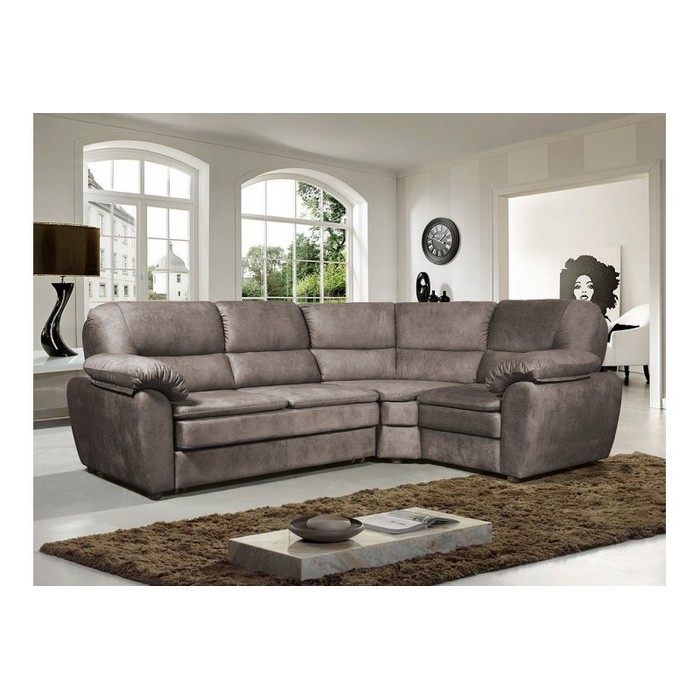 Диван Лотос, раскладной (правый, темно-коричневый)