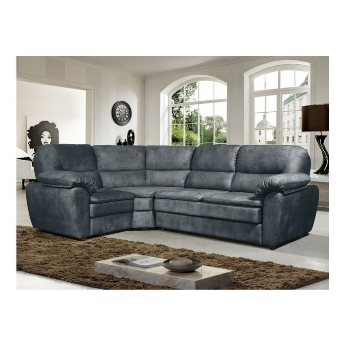 Диван Лотос, раскладной (левый, графитовый серый)