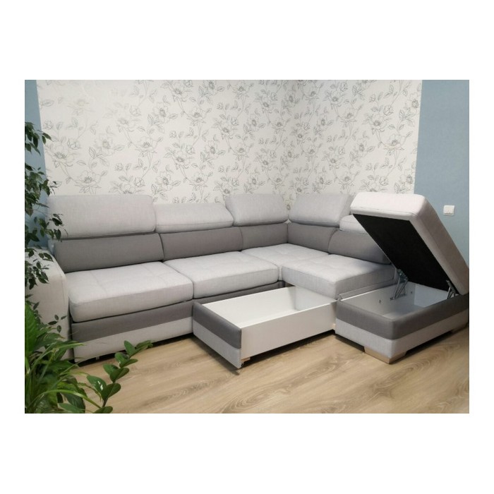 Диван Амадео (рогожка, светло-серый)