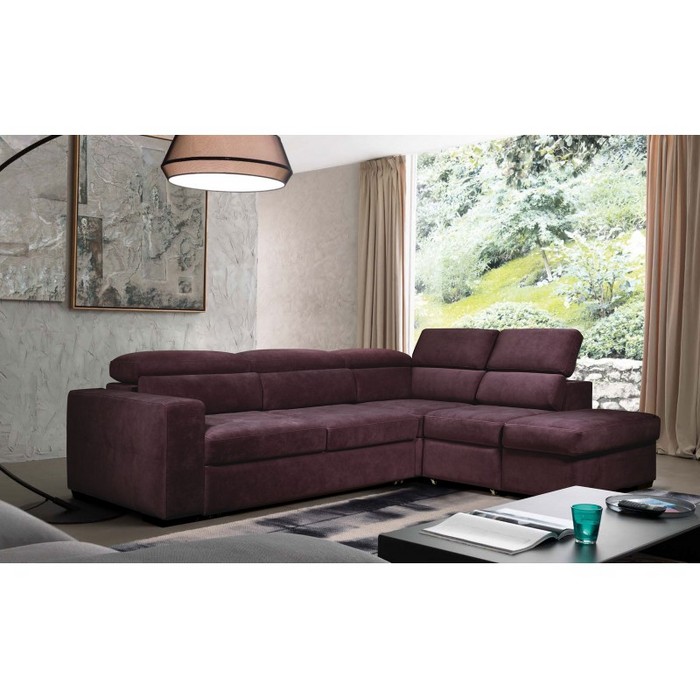 Диван Амадео (правый, бордово-фиолетовый)