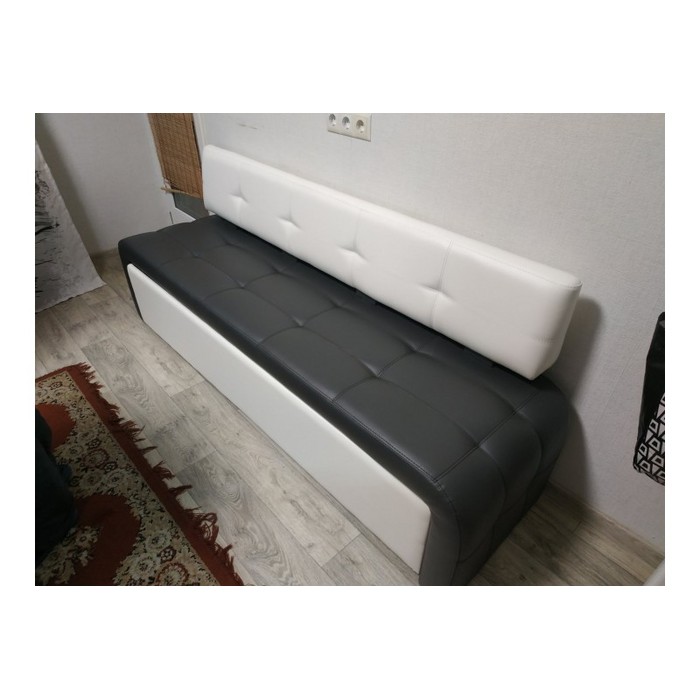 Диван Оскар-2 со спальным местом (черный, белый)