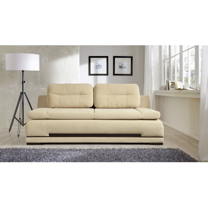 Диван Леон раскладной (бежево-белый)