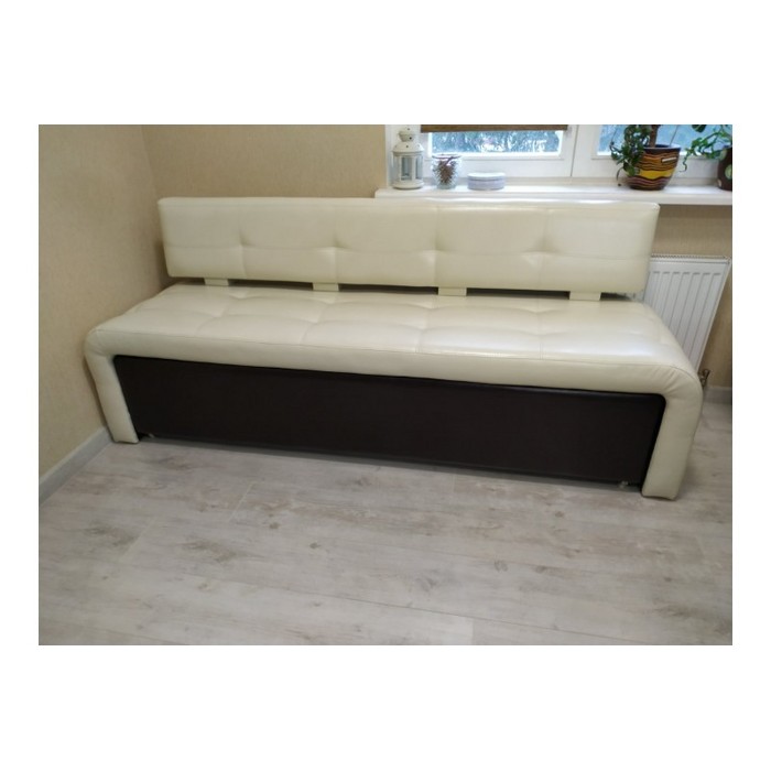 Диван Оскар-2 со спальным местом (белый, черный)