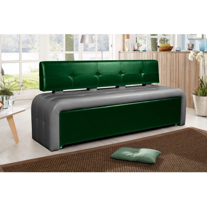 Диван Оскар-2 со спальным местом (серый, зеленый)