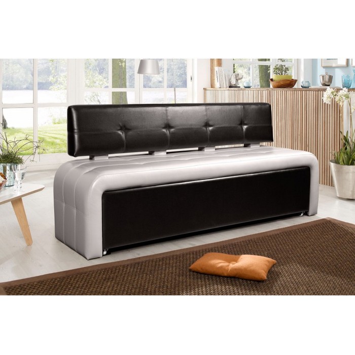 Диван Оскар-2 со спальным местом (серый, черный)