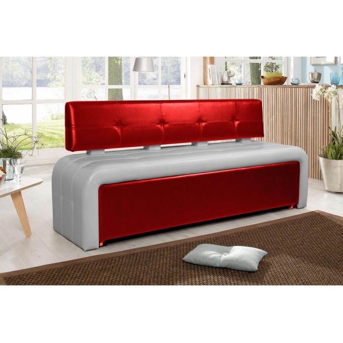 Диван Оскар-2 без спального места (красный, белый)