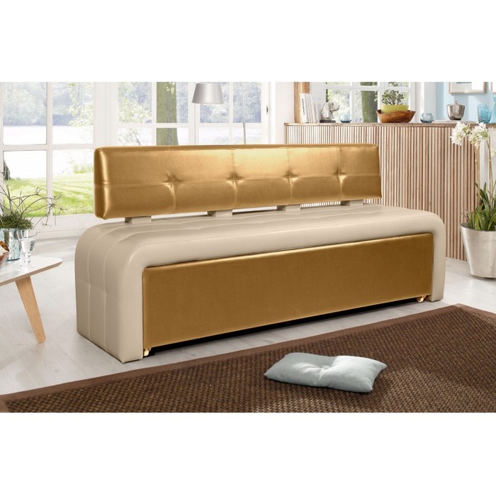 Диван Оскар-2 без спального места (золотой, белый)