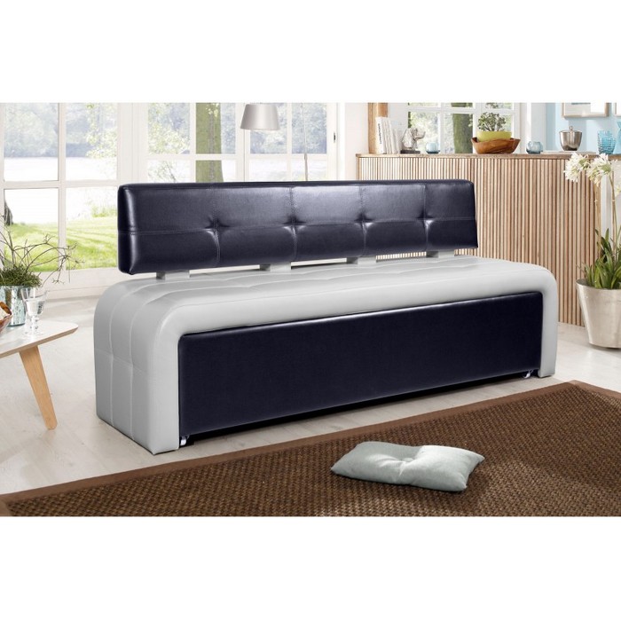 Диван Оскар-2 без спального места (темно-синий, белый)