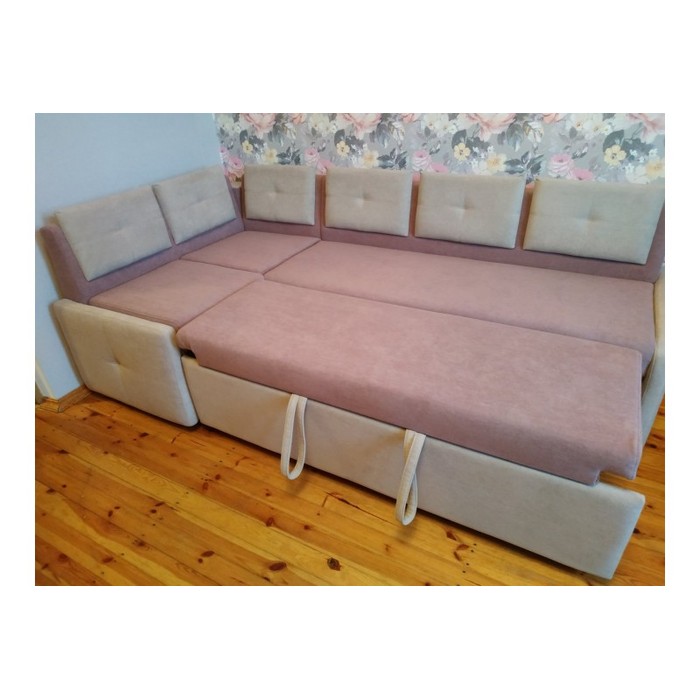 Диван Оскар со спальным местом (розовый, белый)