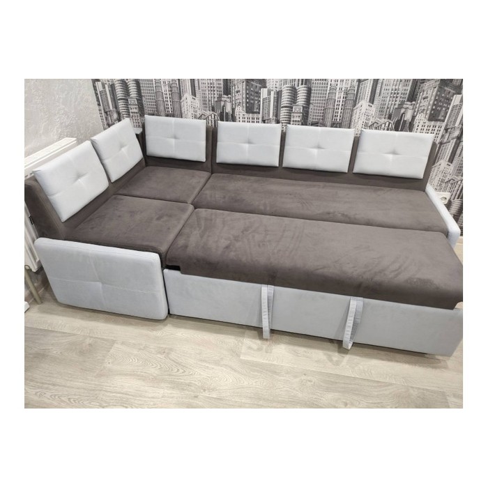 Диван Оскар со спальным местом (белый, серый)