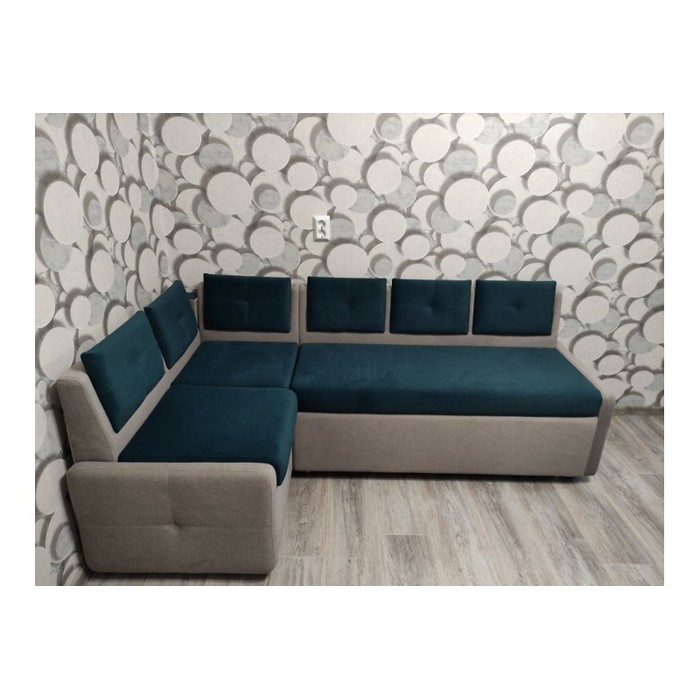 Диван Оскар со спальным местом (бирюзовый, серый)