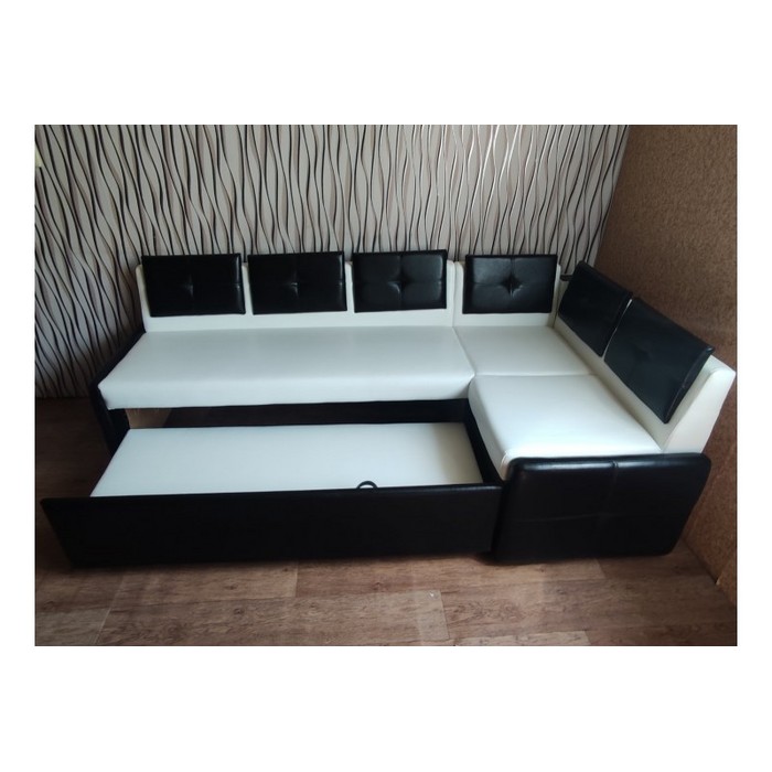 Диван Оскар со спальным местом (белый, черный)