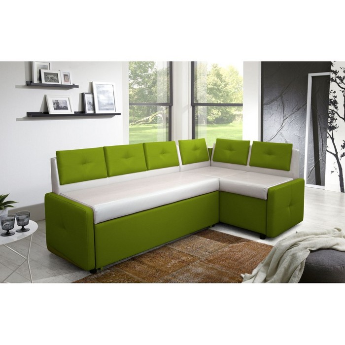 Диван Оскар со спальным местом (зеленый, белый)