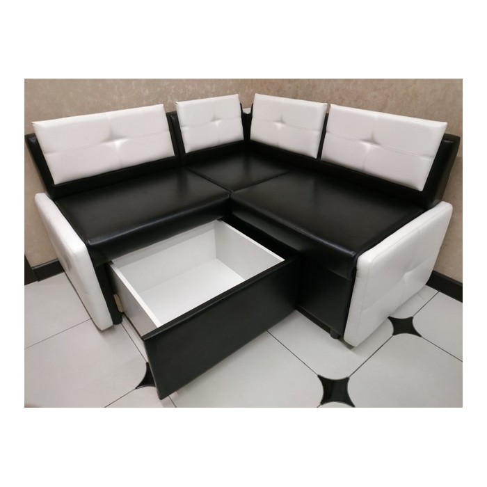 Диван Оскар без спального места (черный, белый)