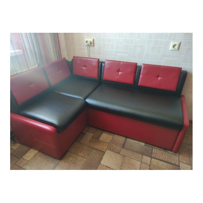 Диван Оскар без спального места (красный, черный)