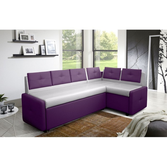 Диван Оскар без спального места (фиолетовый, кремовый)