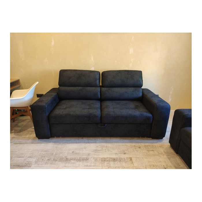 Диван Амадео 3-х местный раскладной (синий)