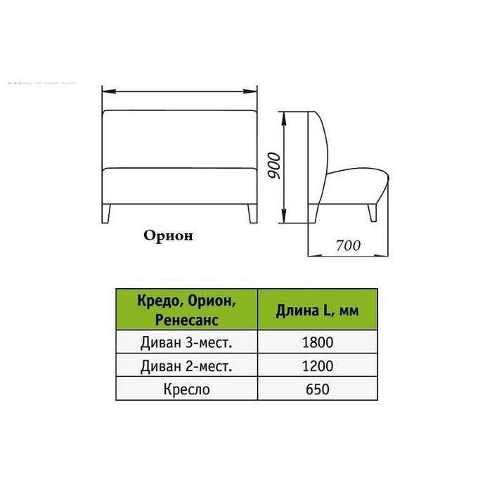 Диван Орион (белый)