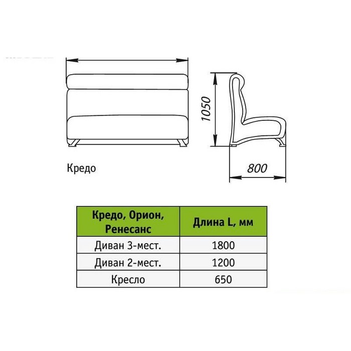 Диван Кредо (белый)