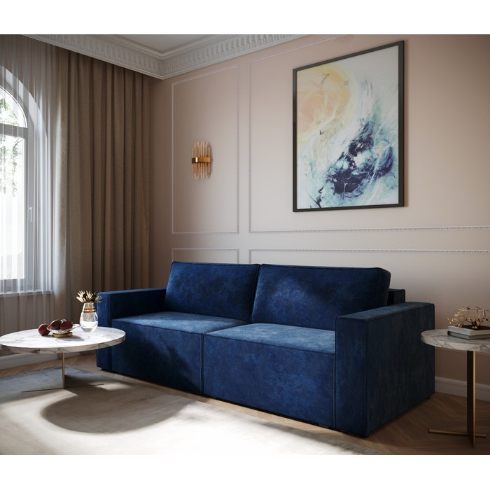 Прямой диван Леонардо П-02 (синий)