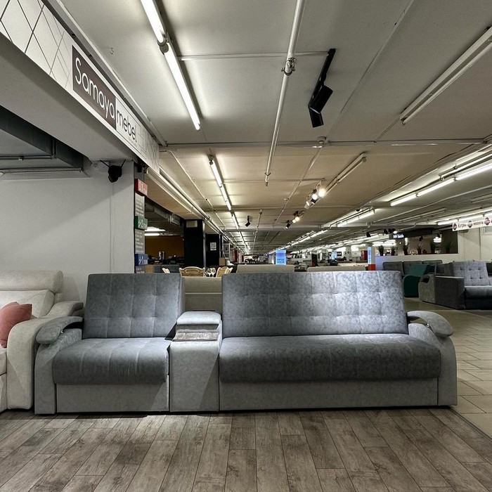 Прямой диван Аккорд Плюс (серый)