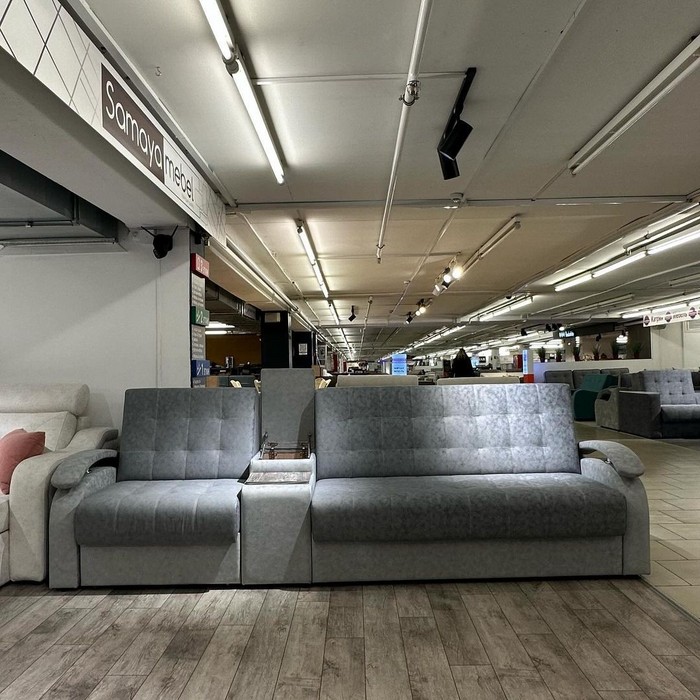 Прямой диван Аккорд Плюс (серый)