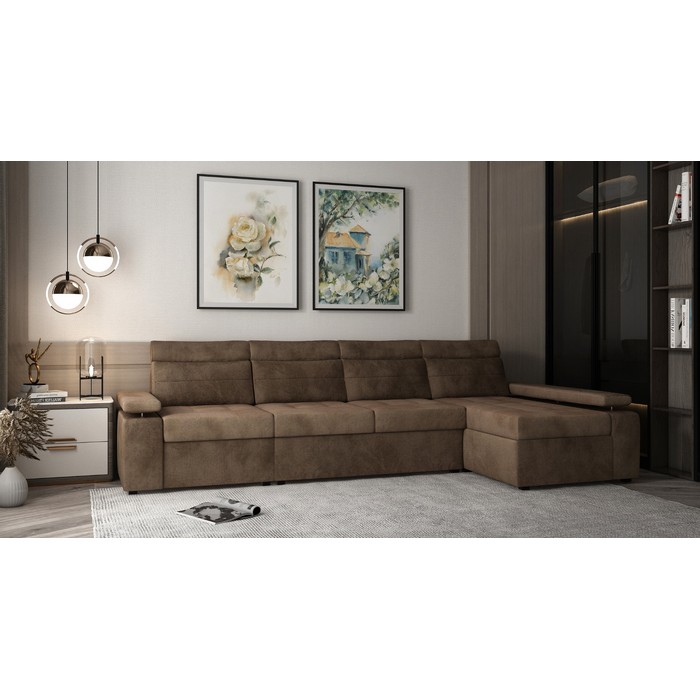 Угловой модульный диван Денвер (шоколадный)