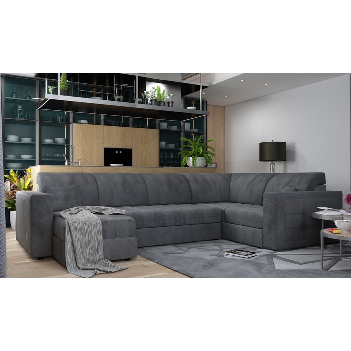 Угловой диван Каскад (пепельный)